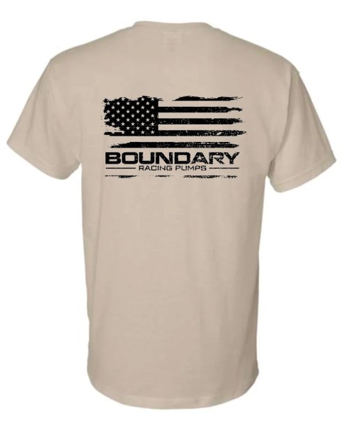Boundary tan T-shirt, back