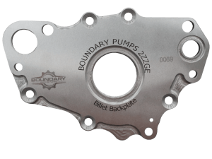 Boundary billet steel oil pump backplate for the Toyota 2ZZ-GE