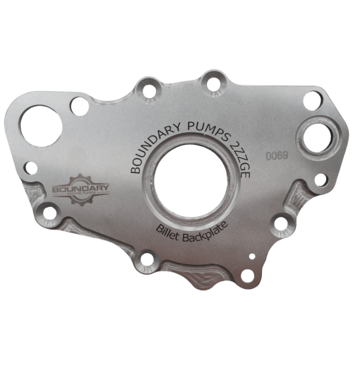 Boundary billet steel oil pump backplate for the Toyota 2ZZ-GE