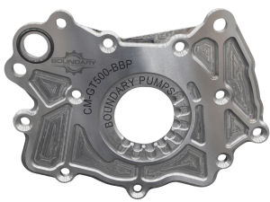CM-GT500-BBP front product photo Boundary billet steel oil pump backplate for the 2020 Ford Shelby GT500