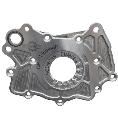Boundary billet steel oil pump backplate for the 2020 Ford Shelby GT500