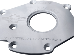 Boundary billet steel oil pump backplate for the Ford Barra